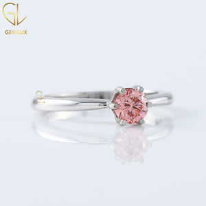 Vente chaude 14K Or Blanc 0.75CT Morganite Rose Labgrown Diamant Solitaire Bague De Fiançailles, Bague De Promesse, Bague Délicate - Product Image 2