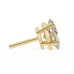 Boucles d'oreilles en or 18 carats avec diamant de laboratoire, boucles d'oreilles de luxe en diamant - Product Image 4