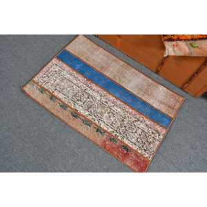 Petit tapis vintage 2x3 pi (61x90 cm), tapis turc oriental brun - Product Image 3
