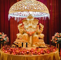 Statue de Ganesha en bois 3D, décorations de mariage, design moderne et luxueux, statuette élégante, touche complexe ajoutée pour un jour spécial