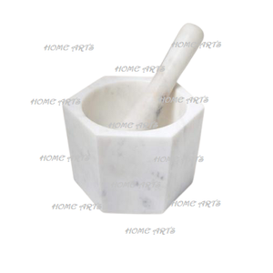 Ensemble de mortier et de pilon de couleur blanche en marbre pilon de mortier de taille personnalisée de forme ronde pour accessoires de cuisine - Product Image 6