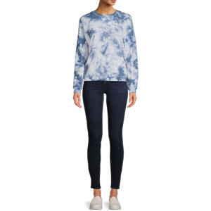 Mujeres Tie Dye sudaderas Fleece Crewneck Oversized Pullover Suéteres Casual Cómodo Otoño Moda Mujer Trajes Sudadera - Product Image 5