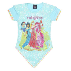 Camiseta de Manga Corta para Niñas - Color Cian - Product Image 1