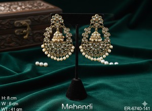 Pendientes Polki tradicionales de diseñador, perfectos para novias, bodas, eventos, Ropa Étnica y ocasiones especiales - Product Image 6