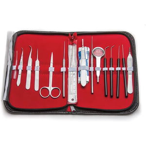 Bộ 15 với lưỡi dao sinh viên y khoa giải phẫu sinh học bóc tách Kit với kẹp trường hợp màu đỏ 2025 sinh viên mổ xẻ Bộ dụng cụ - Product Image 1