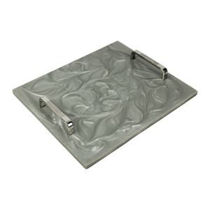 Bandeja para Servir Alimentos de Resina con Asa de Metal, Decoración Artesanal de Resina, Bandeja para Servir - Product Image 3