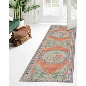 Tapis à motifs floraux bohèmes, tapis imprimé au style délavé, minimaliste, antique, avec poils doux - Product Image 3