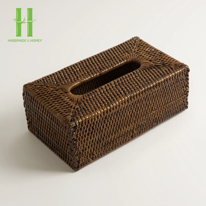 High Quality <b>Wood</b> Rattan Square Tissue <b>Box</b> Cover Woven Tissue <b>Box</b> Cover for Home Kitchen Garden <b>Tools</b> Direct From Factory - Product Image 1