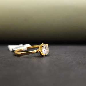 Bague unisexe tendance en acier inoxydable plaqué argent sterling avec pierre naturelle solitaire taille ronde certifiée IGI, idéale pour mariage ou cadeau de fête - Product Image 5