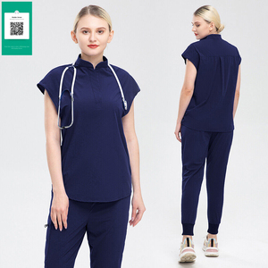 Uniforme de Enfermería de diseño de alta calidad, manga corta, buena calidad, traje de enfermera, uniforme de enfermería personalizado de algodón para mujer - Product Image 3