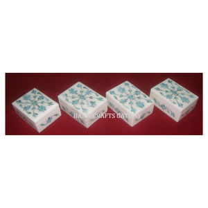 Coquillage naturel marbre blanc bas prix vadrouille incrustation boîte à la main marbre nacre boîtes de cadeau promotionnel boîtes à bijoux - Product Image 1