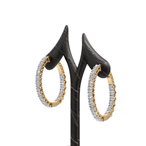 Pendientes elegantes de forma ovalada con diamantes redondos de 2,00 quilates para uso diario - Product Image 4