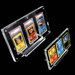 Cadre acrylique pour 35PT Pokemoned <span class=keywords><strong>PSA</strong></span> 3 Graded Card Vitrine avec base en acrylique Magnétique Acrylique Graded Slab Holder 3 Slots - Product Image 6