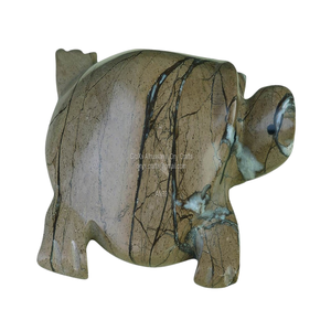 Statue de tortue en marbre personnalisable Sculpture animale en onyx d'inspiration maritime Figurine sculptée pour collectionneurs de décoration sur le thème nautique - Product Image 1
