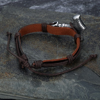 Joyería de Moda al por Mayor, Brazalete de Acero Inoxidable para Hombre, Estilo Clásico, con Circonita Cúbica con Corte Princesa, Hacha Vikinga Celta, Regalo para Fiesta
