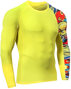 Haute exigence personnalisé OEM Compression Fit One Sleeved Sublimation Imprimé Rash Guards pour hommes Fitness Wear Chemises en meilleure vente - Product Image 1