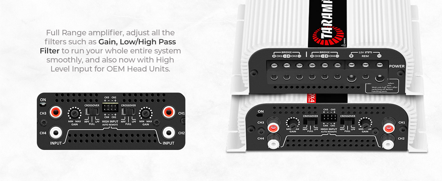 Taramps DS 440x4 - 4 Channel 440W RMS Amplifier for Car Audio