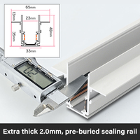 Rail lumineux encastré à montage en surface, corps en aluminium 20 mm, éclairage intérieur, rail lumineux magnétique LED