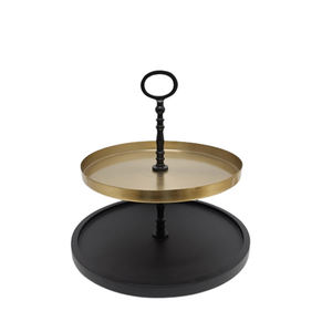 Soporte de pastel de forma redonda de Metal decorativo clásico acabado negro para soporte de exhibición de fiesta de cumpleaños de boda hecho a mano a granel - Product Image 5