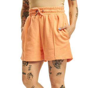 Shorts de survêtement professionnels pour femmes en molleton bouclette orange, en coton doux, décontractés, OEM ODM, logo personnalisé, fabricant en gros - Product Image 1