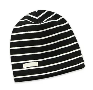Gorro Unisex Negro de Punto Acrílico, Color Sólido, 56-58CM, Gorro Casual de Invierno para Adultos - Product Image 2