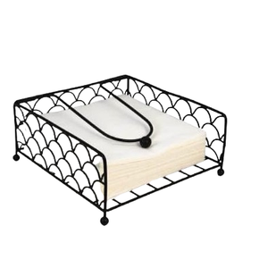 Porte-serviettes en métal décoratif en fer pour améliorer la configuration du salon et de la table à manger Porte-serviettes portable contemporain - Product Image 4