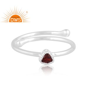 Best Selling 925 Fine Sterling <b>Silver</b> Natural <b>Garnet</b> Gemstone Stackable <b>Ring</b> Custom Jewelry Manufacturer - Product Image 2