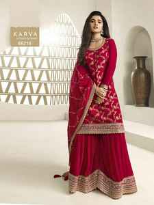 Traje Salwar Kameez Palazzo de Diseñador de Calidad de Exportación para Mujer Disponible a un Precio Accesible desde India - Product Image 6