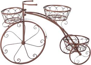 Jardinière décorative en métal en forme de vélo, couleur noire, idéale comme centre de table, élégant pot de fleurs pour la décoration de la maison et du jardin. - Product Image 3