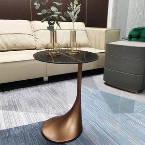 Cadre en métal antique luxueux avec dessus en marbre Table d'appoint Table basse Logo personnalisé moderne en gros - Product Image 4