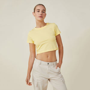 Top corto de alta calidad para mujer, camiseta recortada con diseño de logotipo personalizado, Tops para mujer, Top corto informal para mujer - Product Image 3