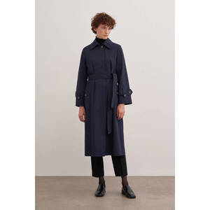 Gabardina Azul Marino de Corte Holgado para Otoño - Product Image 1
