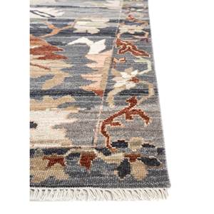 Alfombra Cyanna Azul Boho, Tejida a Mano con Lana, Diseño Floral y Abstracto en 3D, para Sala de Estar, Dormitorio y Pasillo, Modelo-SKWL-505 - Product Image 4