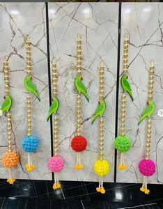 Corde de perroquet multicolore avec perles dorées et boules de fleurs en mousse Corde de toran pour mariage indien et décoration de Offre Spéciale de fête - Product Image 4