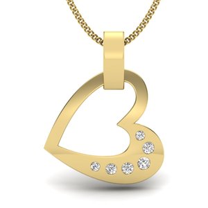 Ishi Diamonds Symbol of love 18K Gold Colgante de diamantes cultivados en laboratorio de 0.063 quilates para niñas y mujeres - Product Image 1
