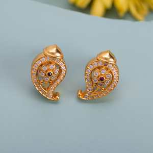 Boucles d'oreilles tendance religieuses en argent, modèle 186504, en alliage de zinc, serties de zircon et de diamants, motif fleur et insecte, pour mariage et fête - Product Image 2