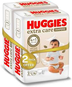 Couches pour bébé avec absorption supplémentaire Huggies Extra Care Garde bébé au sec et confortable toute la journée - Product Image 5