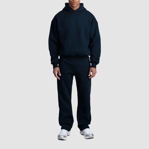 Conjunto Deportivo de Dos Piezas para Hombre, con Capucha, Estilo Casual, Lavado Ácido, Color Sólido, Logotipo Personalizado, Sudadera y Pantalones Deportivos - Product Image 2