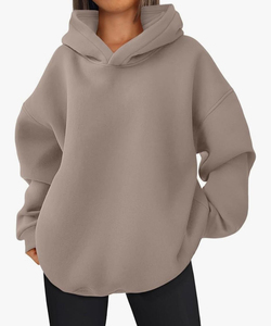 Sweats à capuche femme poids lourd sweat à capuche épaule surdimensionné pour femmes sweat polaire tricoté de haute qualité Style Sport d'hiver - Product Image 3