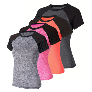 Camiseta Corta de Verano para Mujer, al por Mayor en Guangzhou, Personalizada, 100% Algodón, Transpirable, Informal, de Punto, con Estampado Gráfico y Letras - Product Image 1