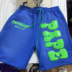 กางเกงขาสั้นของผู้ชายแนวสตรีทสูงผ้าฝ้าย100% พิมพ์ลายโลโก้เหงื่อสั้นด้วยการพิมพ์พัฟซิลิกอนบริการ OEM - Product Image 4