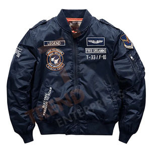 Veste d'hiver pour homme, style hip-hop, épaisse et chaude, style aviateur, pilote et bombardier de baseball - Product Image 1