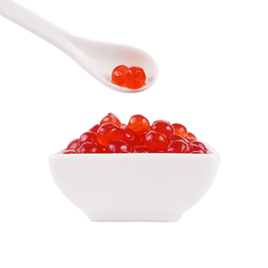 Perles de konjac élastiques aromatisées à la fraise, très vendues, pour bubble tea et desserts végétaliens, plus de 70 % de matière solide - Product Image 4