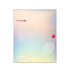 Masque en tissu Apothe Red Capsule Pro Collagen Lifting Rose Soin du visage 4 unités Format voyage Hydratation coréenne 34g Tous types de peau - Product Image 1