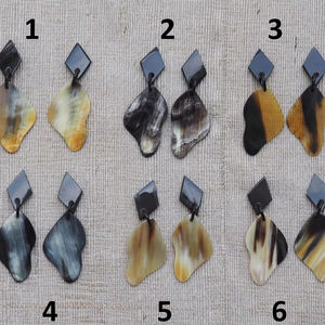 Boucles d'oreilles en corne de buffle pour filles, boucles d'oreilles pour femmes, bijoux en corne, corne naturelle pour femmes, haute qualité - Product Image 1