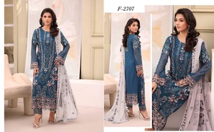 2025 Top marque Collection haute qualité en mousseline de soie vêtements de fête costumes pour femmes Style indien pakistanais Salwar Kameez inspiré inde - Product Image 4