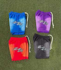 Éponge française personnalisée 100% coton designer haute qualité graphique surdimensionné impression de mode lavé lavage à l'acide Shorts - Product Image 2