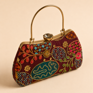 Bolso de Mano Tipo Clutch de Poliéster Bohemio de Lujo con Cuentas Bordadas Vintage, Forro de Satén, Cierre de Botón, para Bodas - Product Image 2