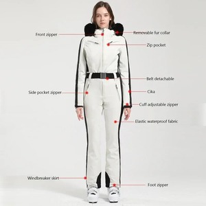 Combinaison de ski une pièce imperméable et coupe-vent pour femme 2025, combinaison de neige chaude pour l'extérieur, veste, salopette, ensemble de ski - Product Image 5
