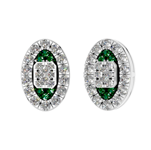 Lujo 14K oro sólido corte redondo diamante pendiente IGI certificado Halo diseño con laboratorio crecido precioso fino encanto para fiesta - Product Image 2